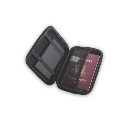 SEMI SMALL POUCH - Versatile Black Organizer with Elastic Holders and Zipper Closure