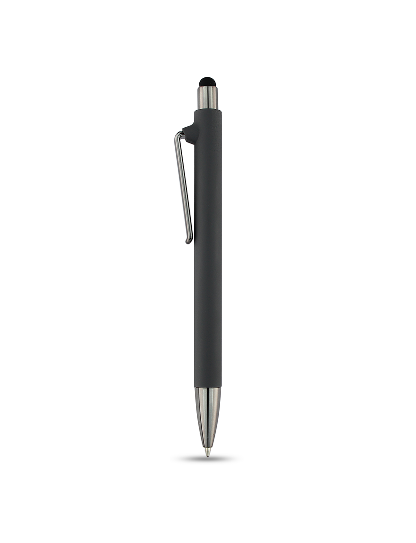 SPLENDID PEN - Versatile Rubberized Barrel Pen with Stylus and Semi-Gel Ink