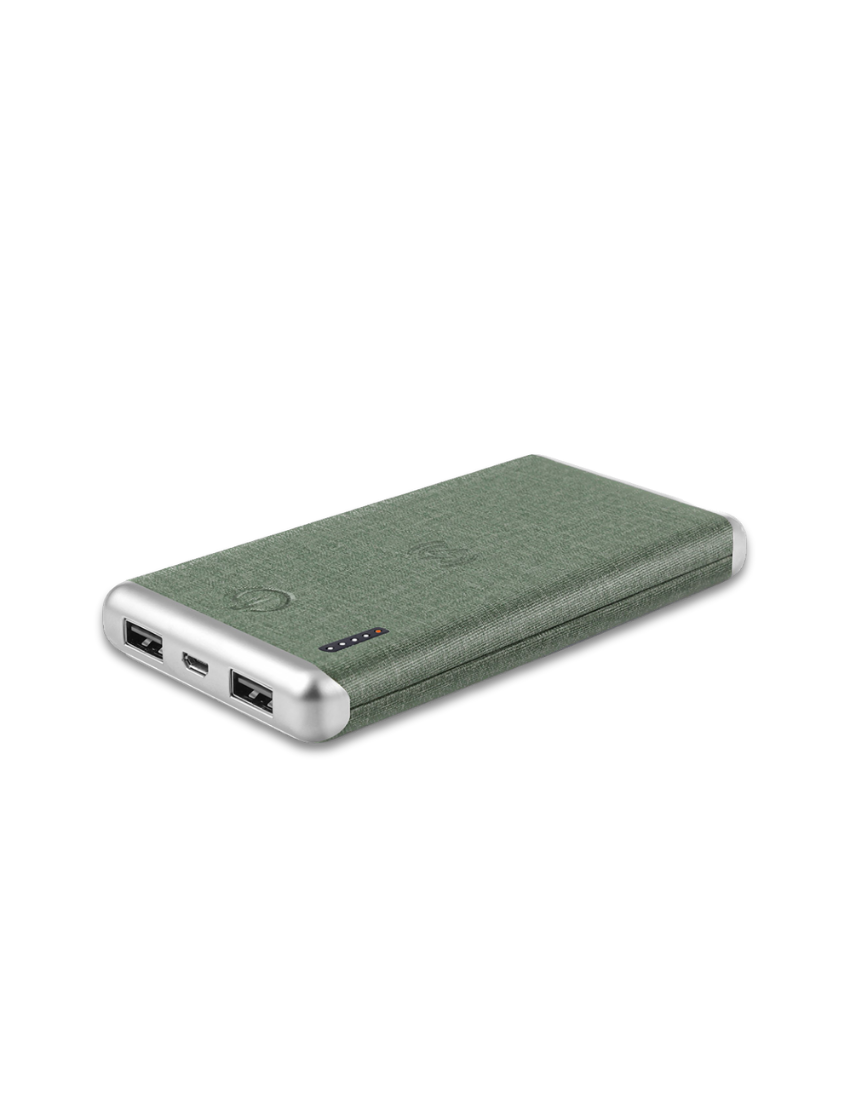 LEATHER WIRELESS - Stylish 8000mAh Wireless Power Bank with PU Leather Finish