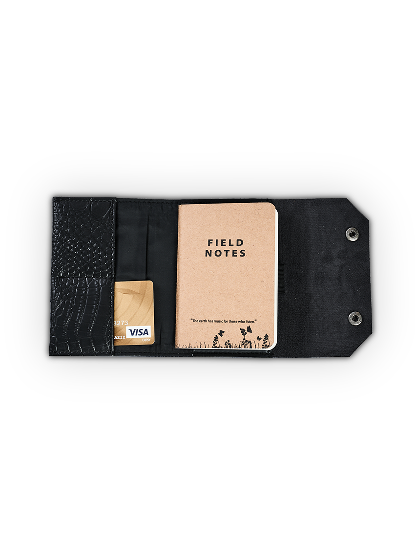 CROCO PASSPORT - Luxurious Crocodile Leatherette Passport Holder with Notepad