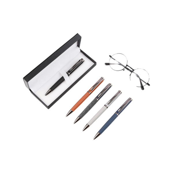DELUXE PEN - Classy Metal Pen with PU Cover for a Luxurious Writing Experience