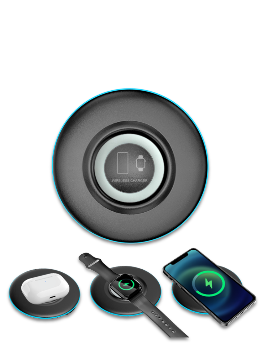 iWIRELESS PAD - Dual Coil Wireless Charger for Mobile, AirPods & iWatch
