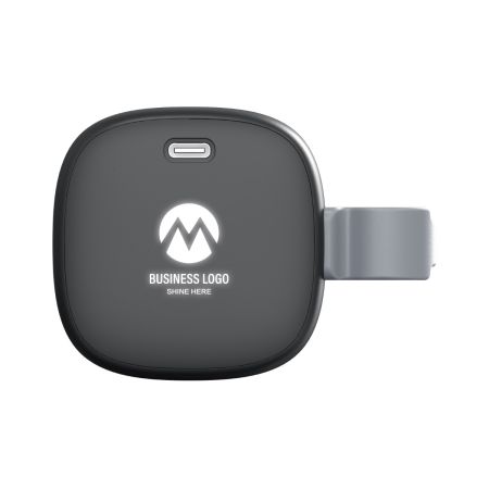 LIGHT UP SQUARISH - Eco-Friendly Bluetooth Speaker with 10W Wireless Charger and Customizable Logo