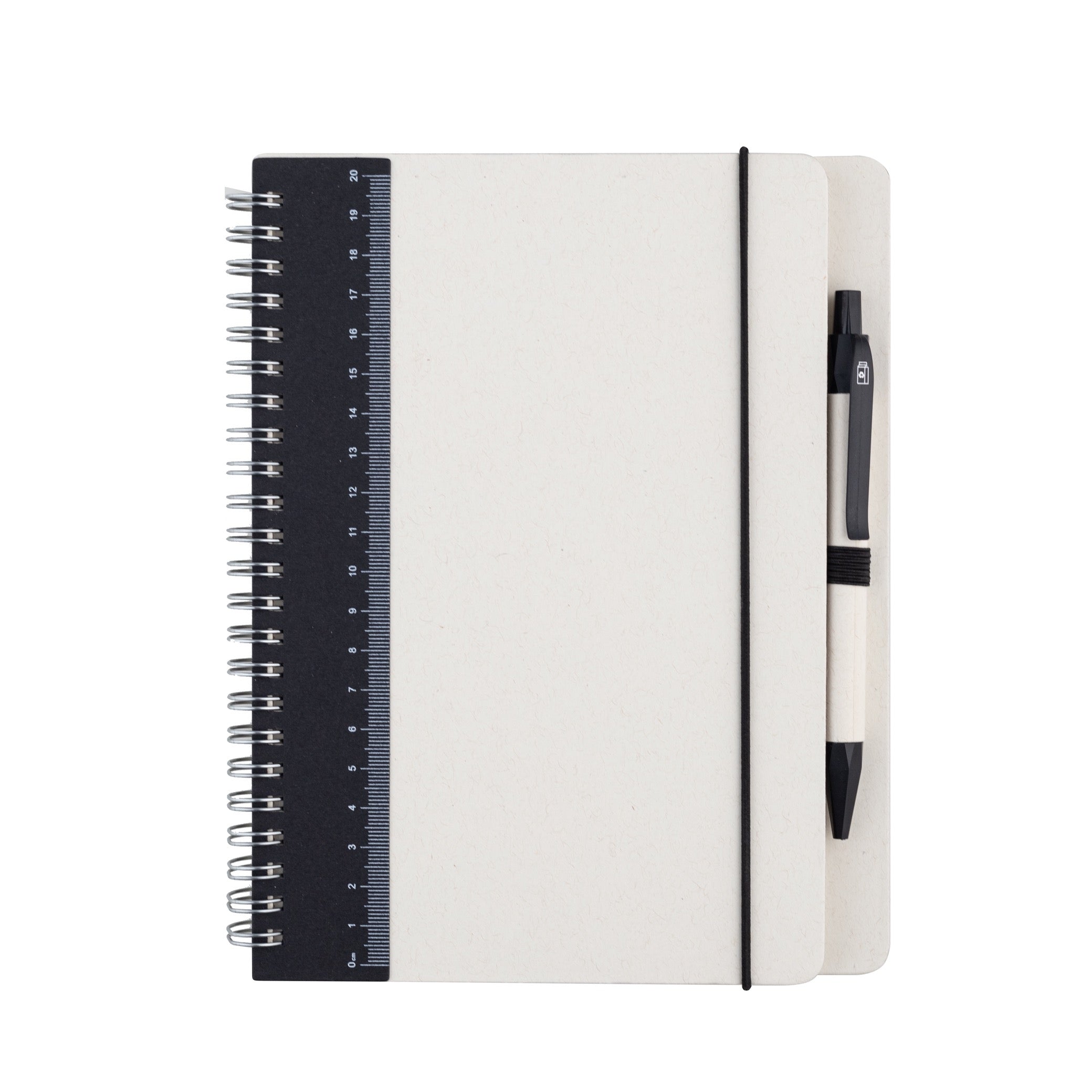 MILKY NOTE - A5 Hard Cover Spiral Notebook with Milk Paper and Ruler