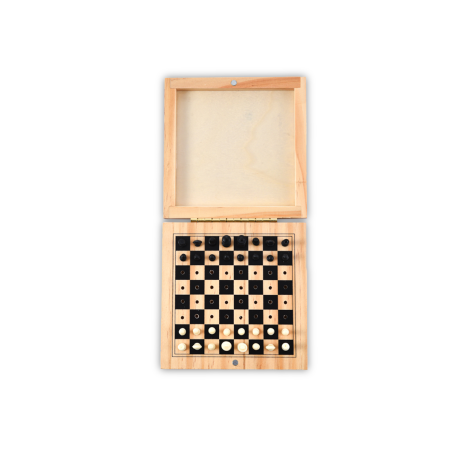 MINICHESS GAME - Compact Wooden Chess Set with PP Pieces