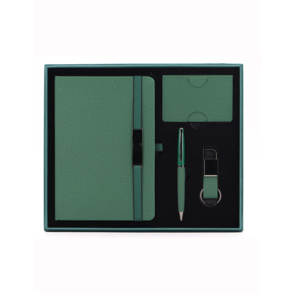PRIME SET PLUS - Elegant Corporate Gift Set with PU Notebook, Metal Pen & RFID Card Holder