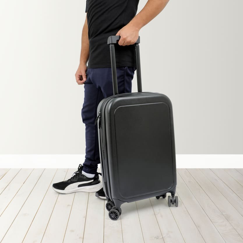 ROSTOCK - SANTHOME Foldable Cabin Trolley Bag - Black Matt Finish