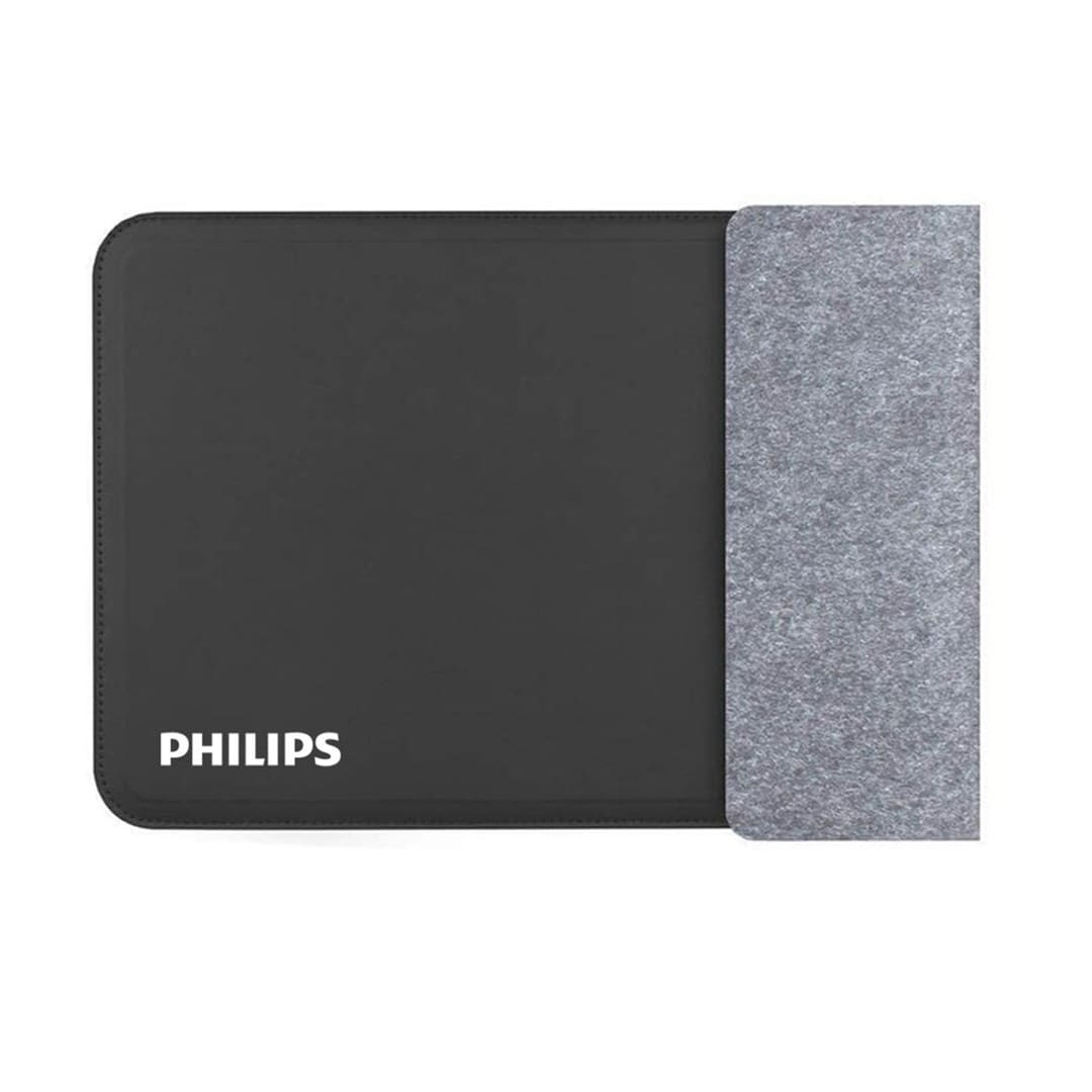 14" Felt Laptop Sleeve With 15W Magnetic Charger - Black