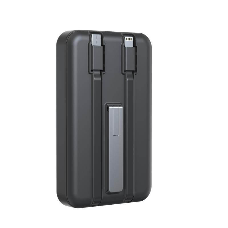 10000mAh Mag Wireless Powerbank with Inbuilt Cables- memorii