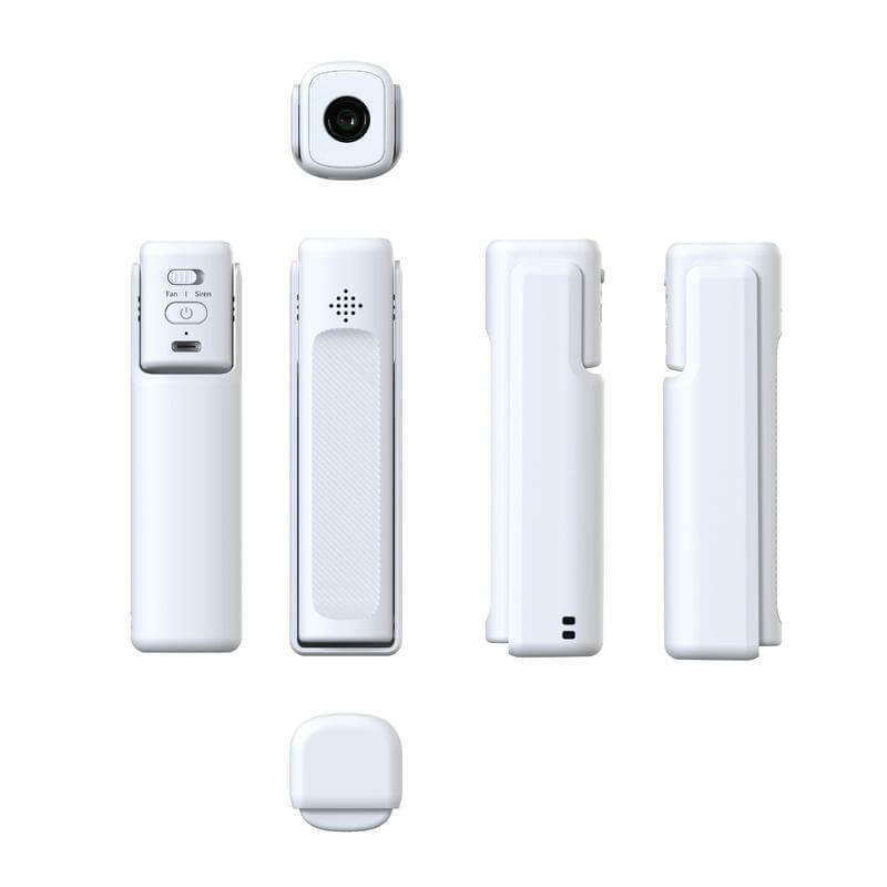Mmemorii 4-in-1 Fan Powerbank, Safety Alarm & Torch - White