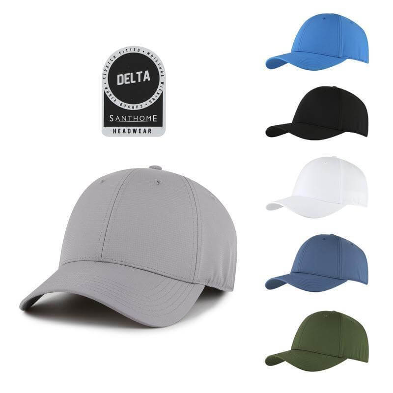 DELTA - Santhome® DryNCool® Performance Stretch-Fitted Cap - Grey