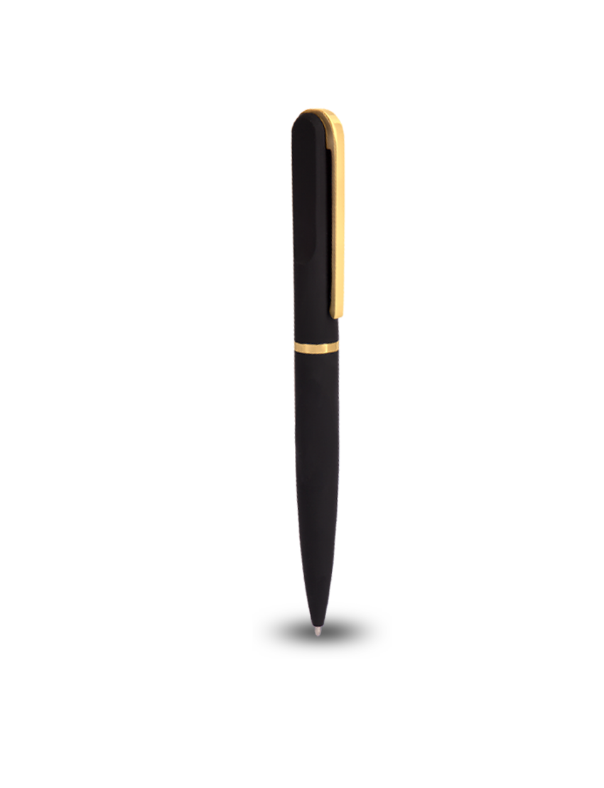 METAL PEN - Premium Stainless Steel Twist Pen with Rubberized Coating and Chrome Accents