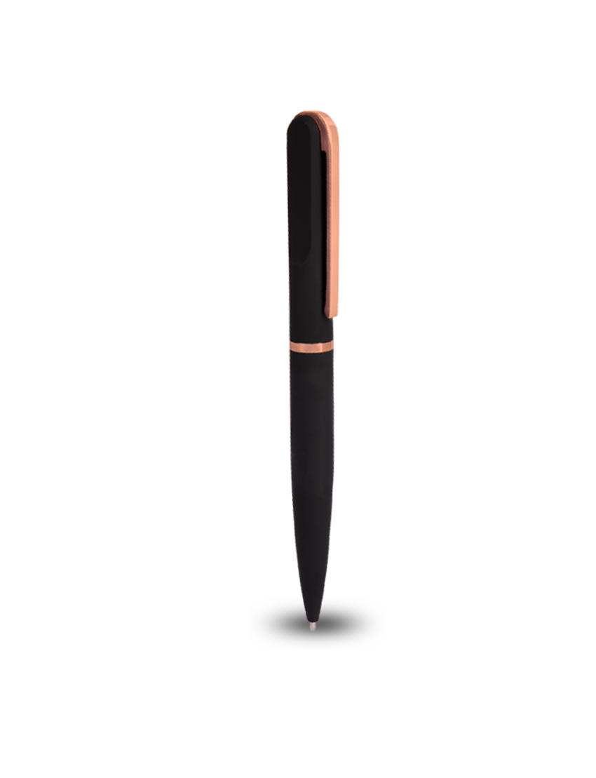 METAL PEN - Premium Stainless Steel Twist Pen with Rubberized Coating and Chrome Accents