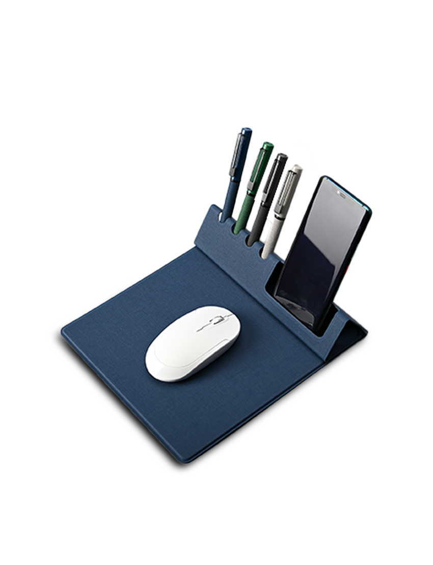 PAD ORGANIZER - Versatile Mouse Pad with Desktop Organizer for Pens and Business Cards