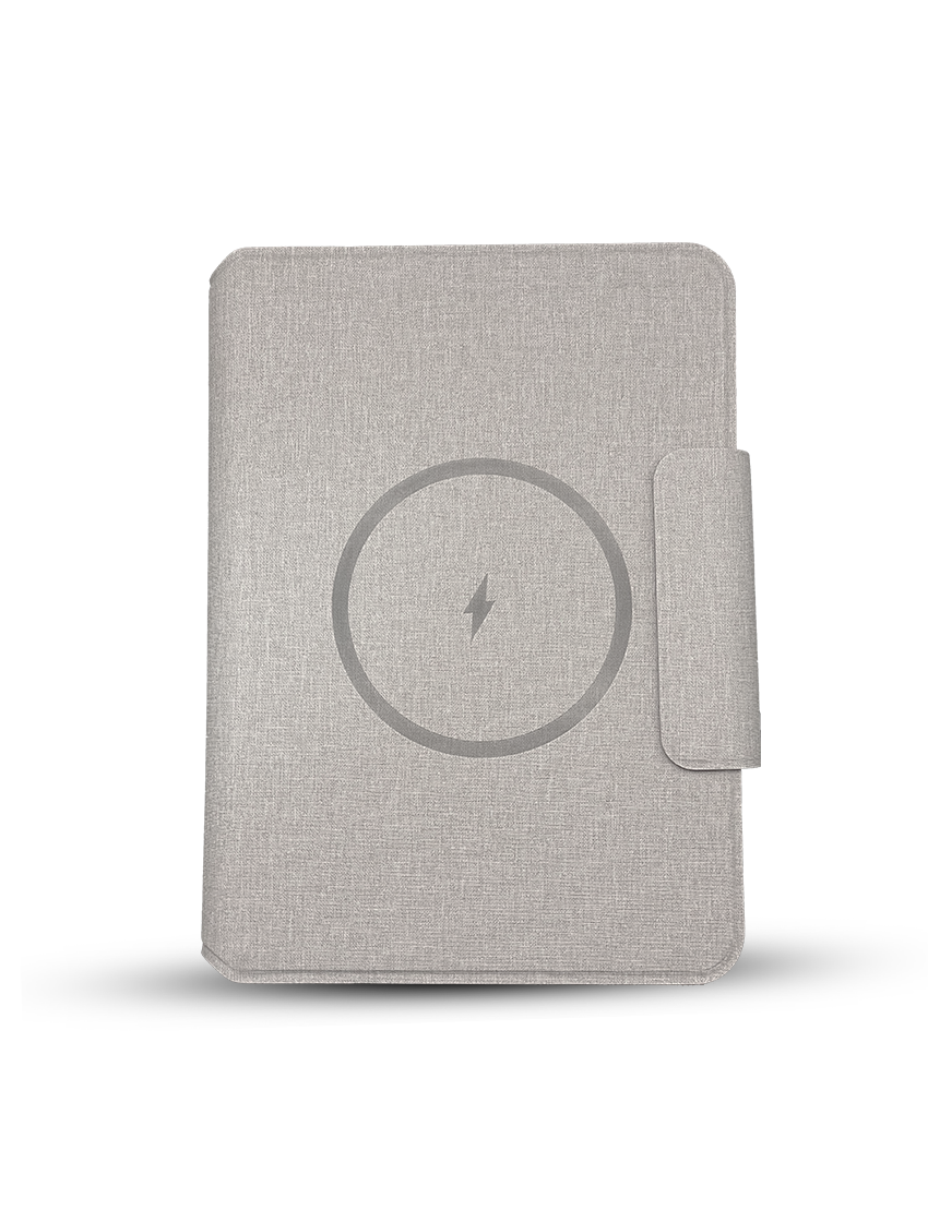 POWER NOTE with FLAP - Wireless Charging Notebook with 5000mAh Power Bank