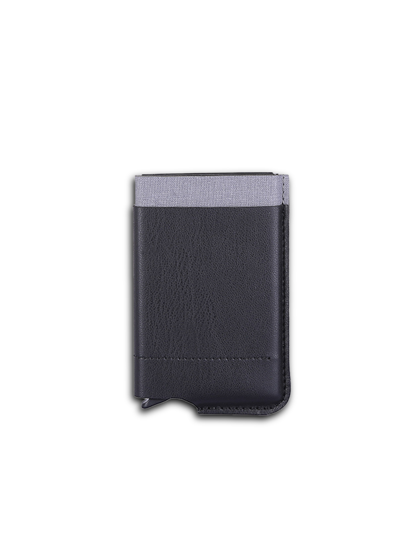 RFID M-CARDHOLD - Secure PU Card Holder with External Pocket for Cash and Cards