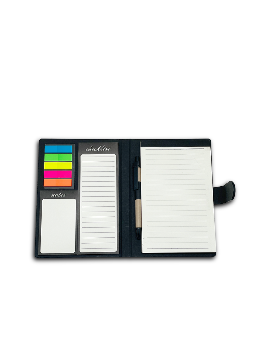 STATIONOTEBOOK - Stylish Stationery Notebook with Magnet Closure and Sticky Notes